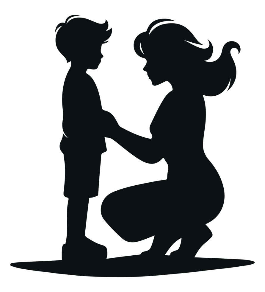 Enduring Love Mother and Son Silhouette png