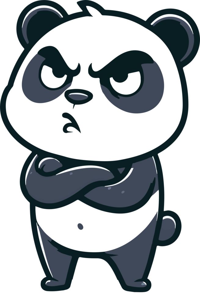 Grumpy Giant Annoyed Panda png