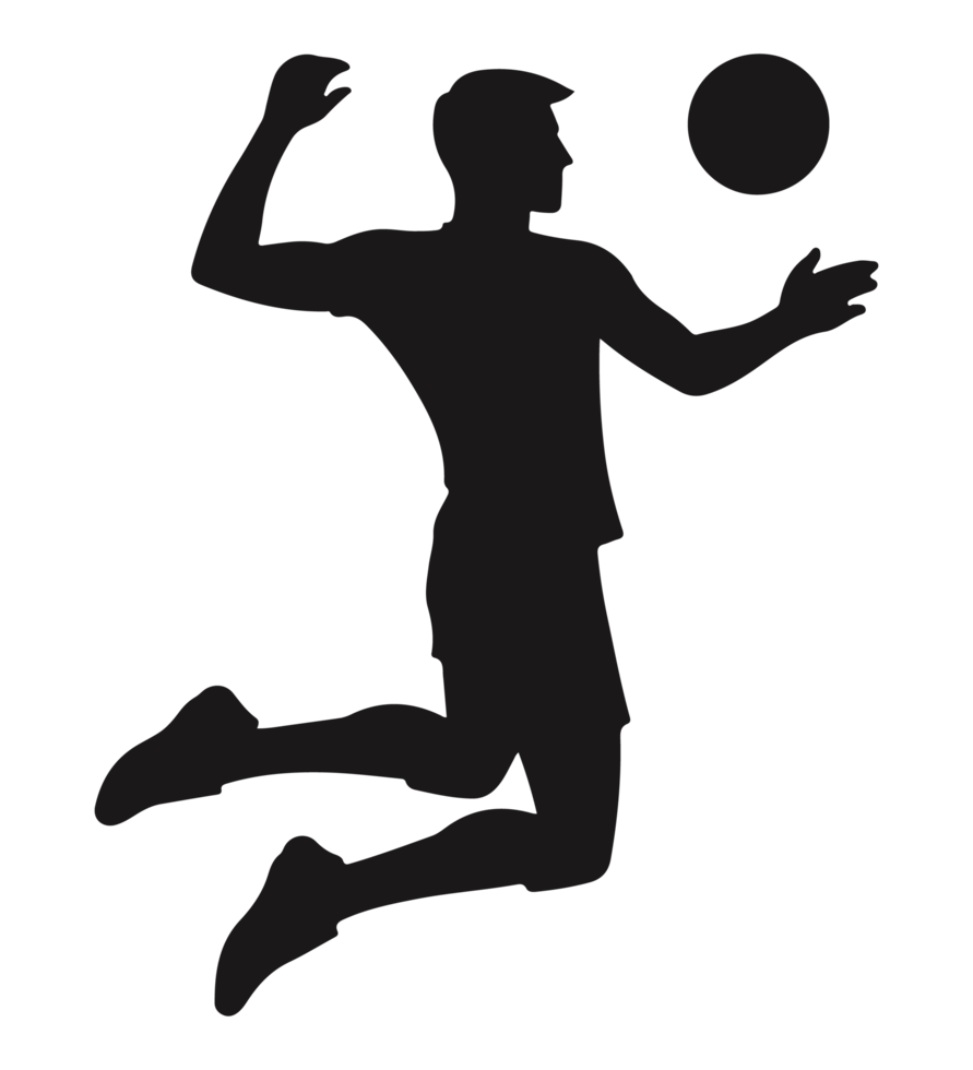 Power Spike Volleyball Player Silhouette png