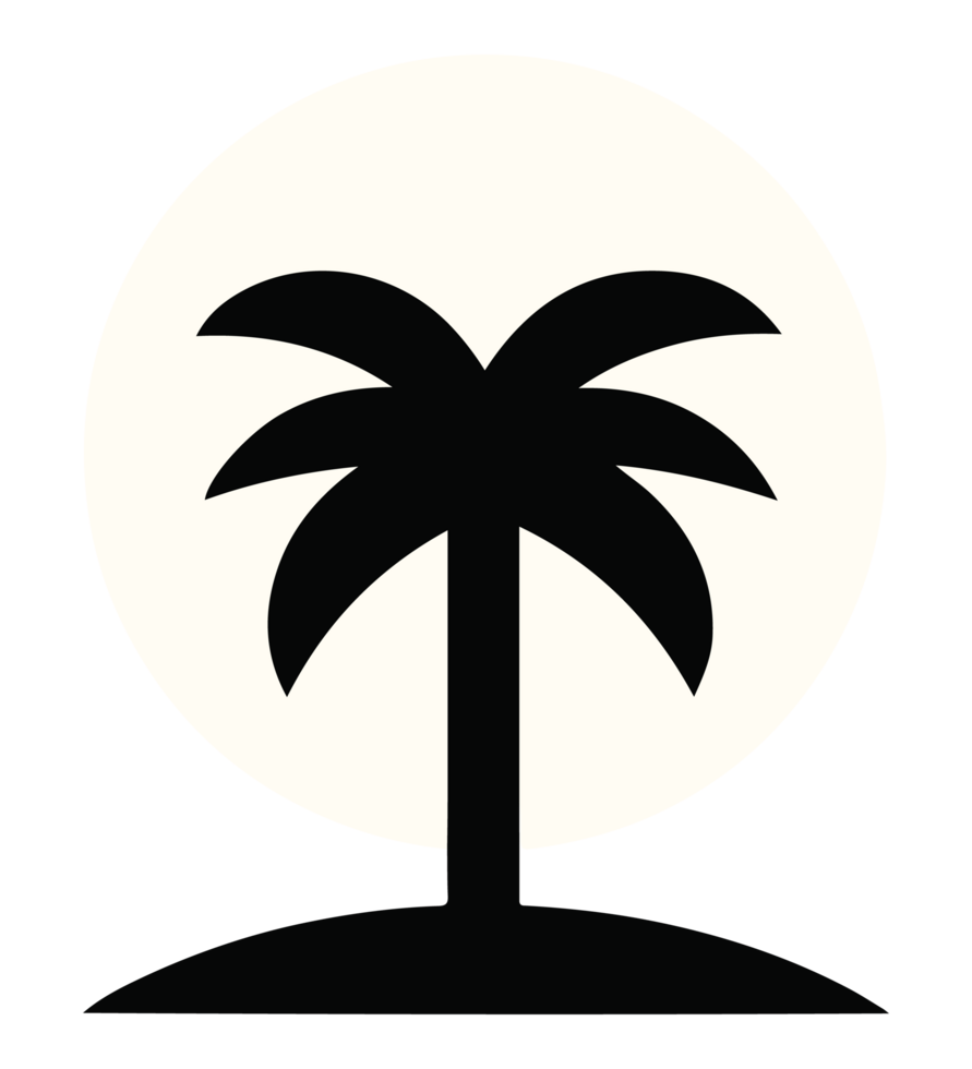 a black and white silhouette of a palm tree png