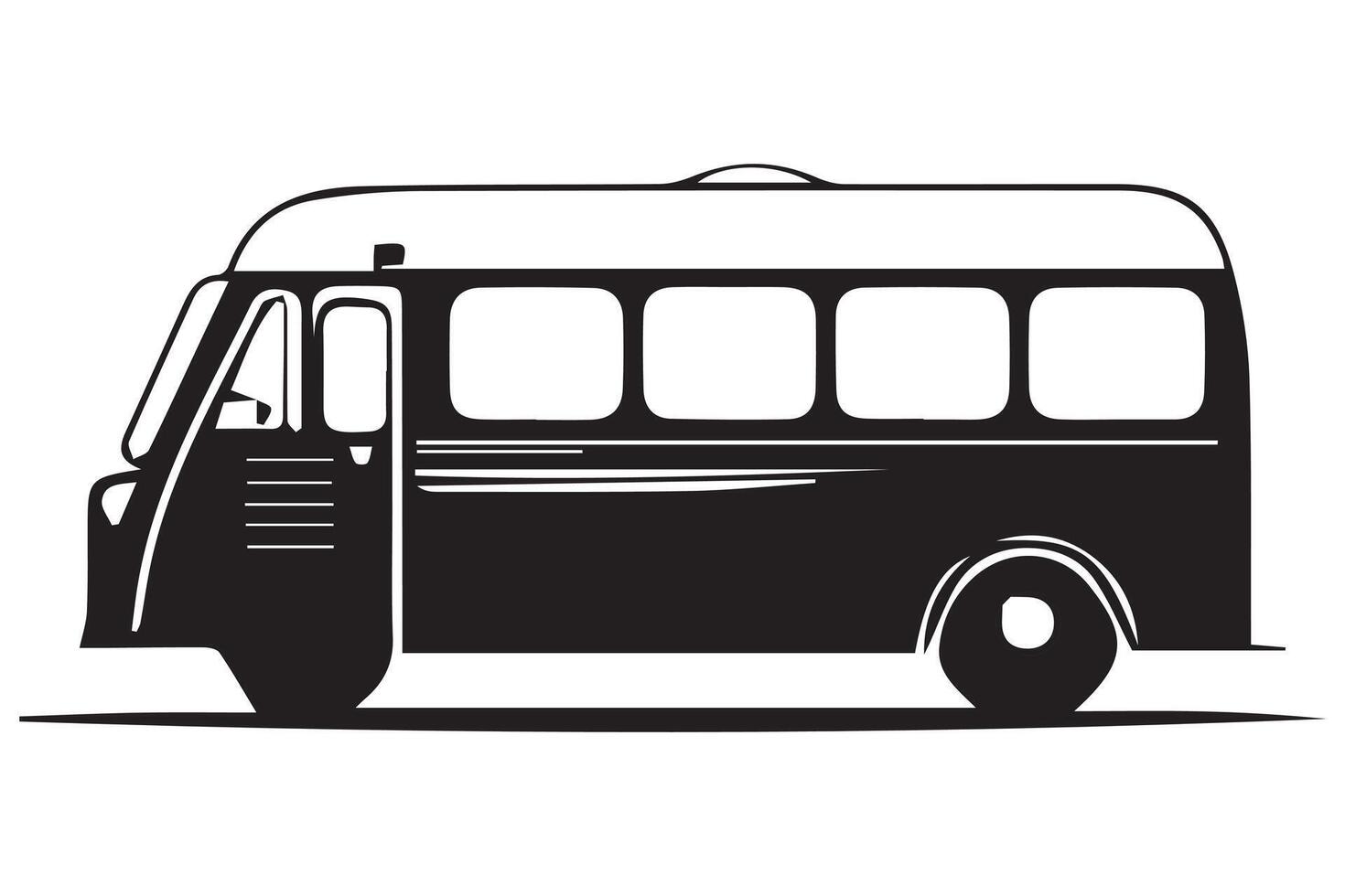 Set of bus black Silhouette vector