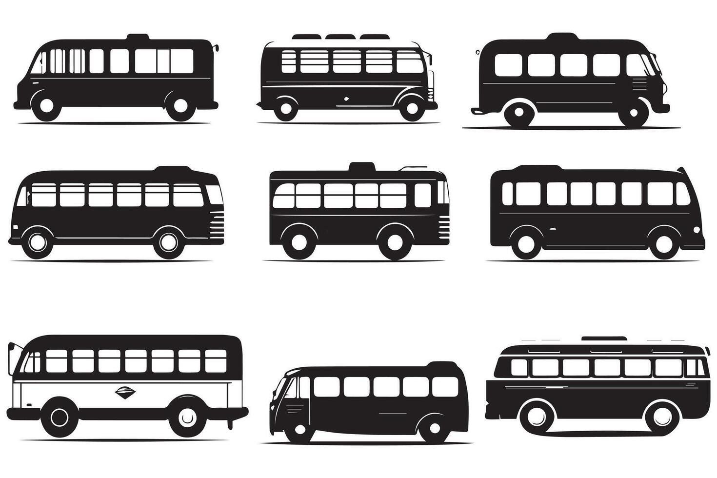 Set of bus icon illustration. Isolated on white background vector