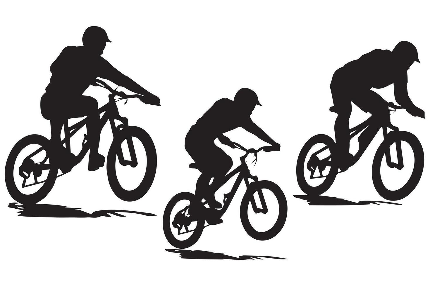 Downhill Mountain Biker Jumping Bicycle vector