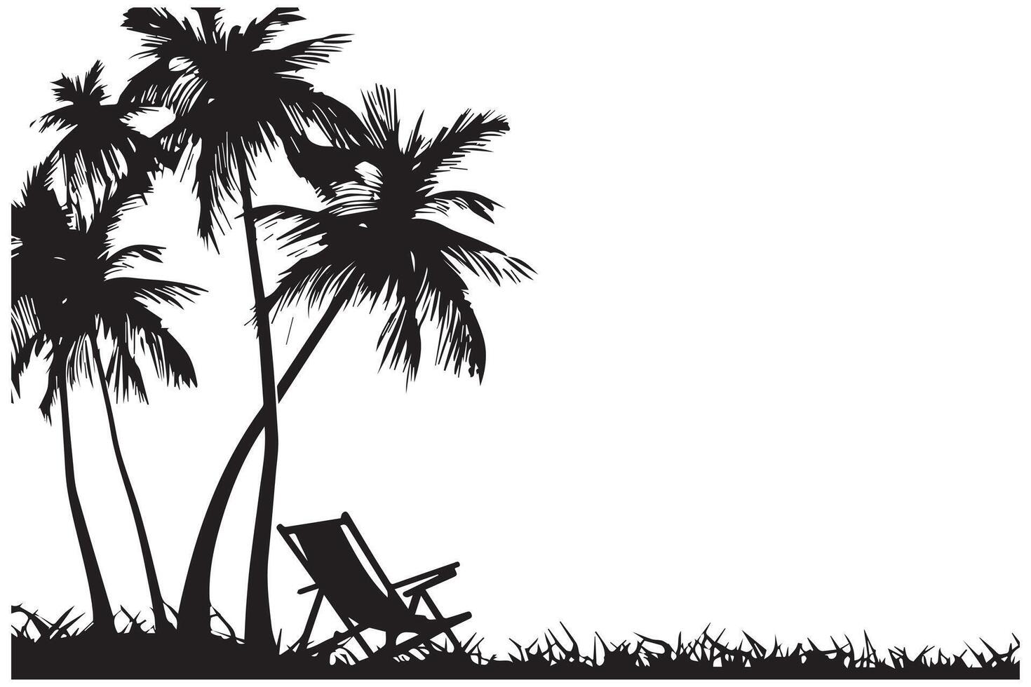 Beach Minimalist and Simple Silhouette vector