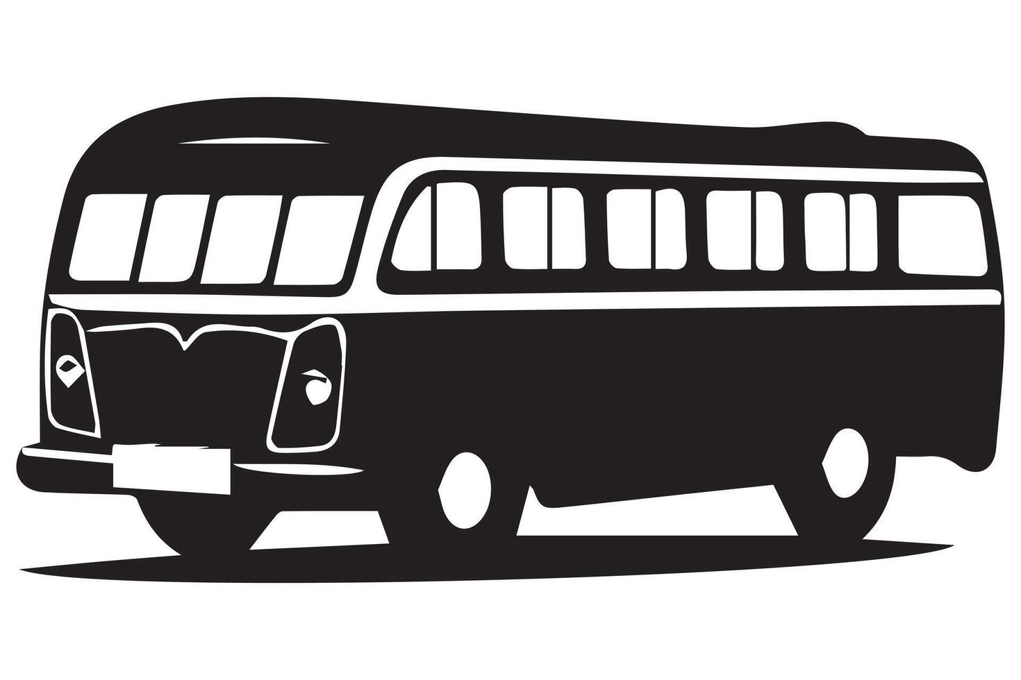 school bus black and white vector
