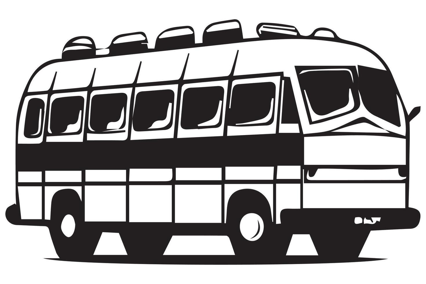 school bus black and white vector