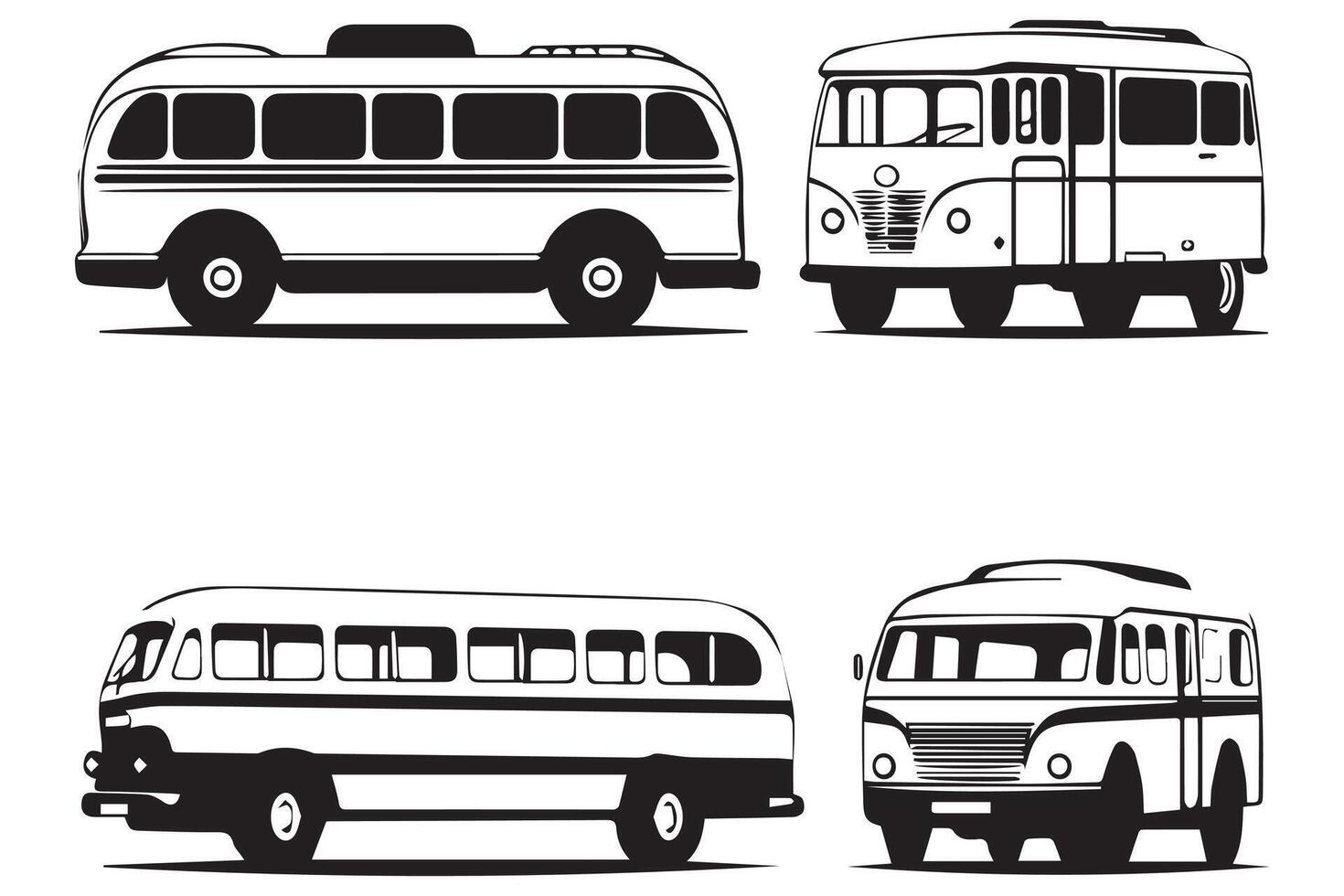 Bus icons set on white background vector