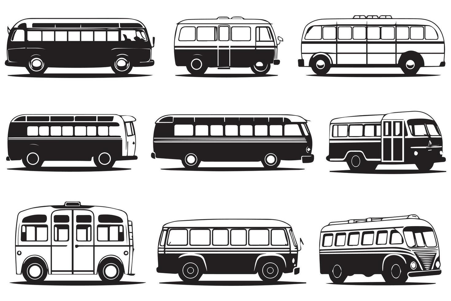 school bus black and white vector