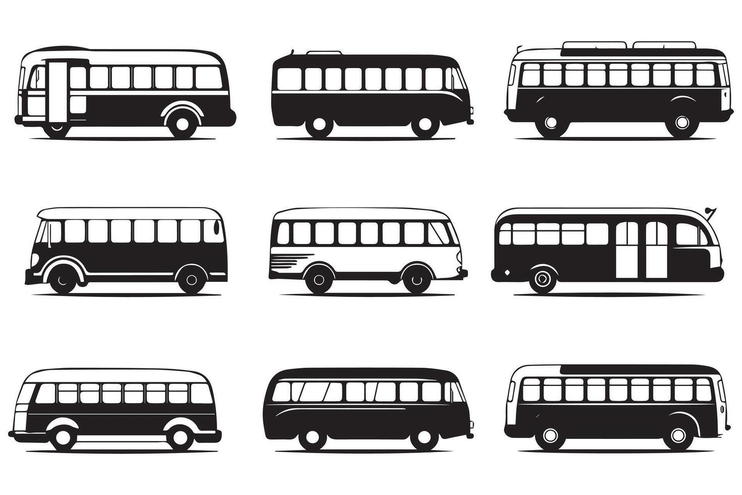 school bus black and white vector