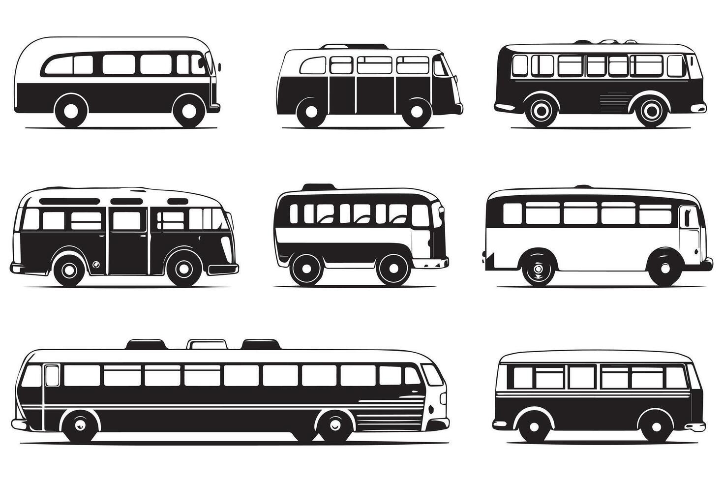 Bus icons set on white background vector