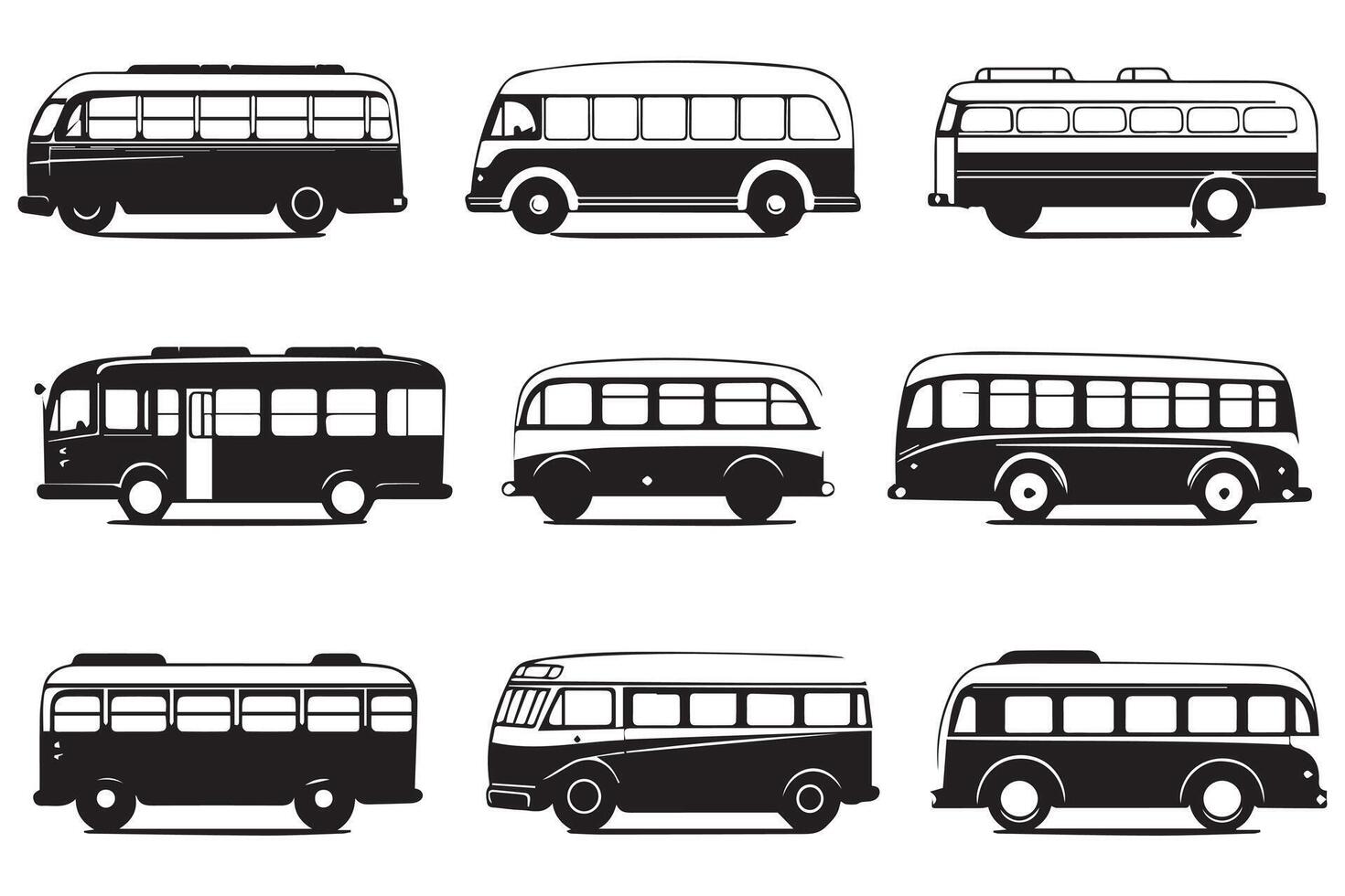 school bus black and white vector