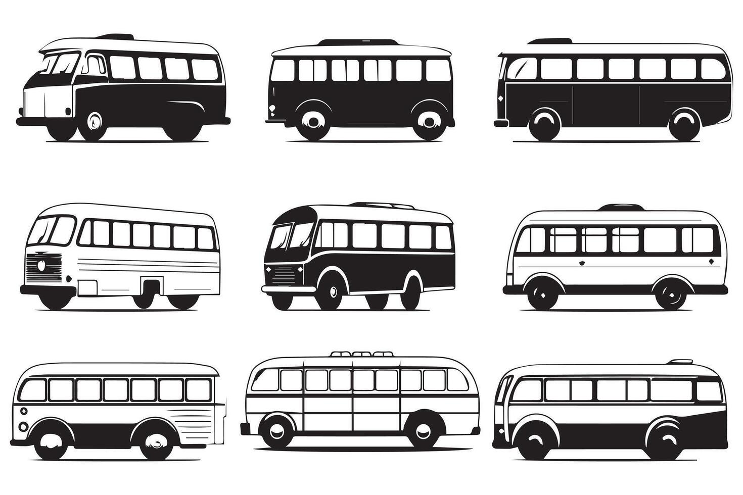 school bus black and white vector