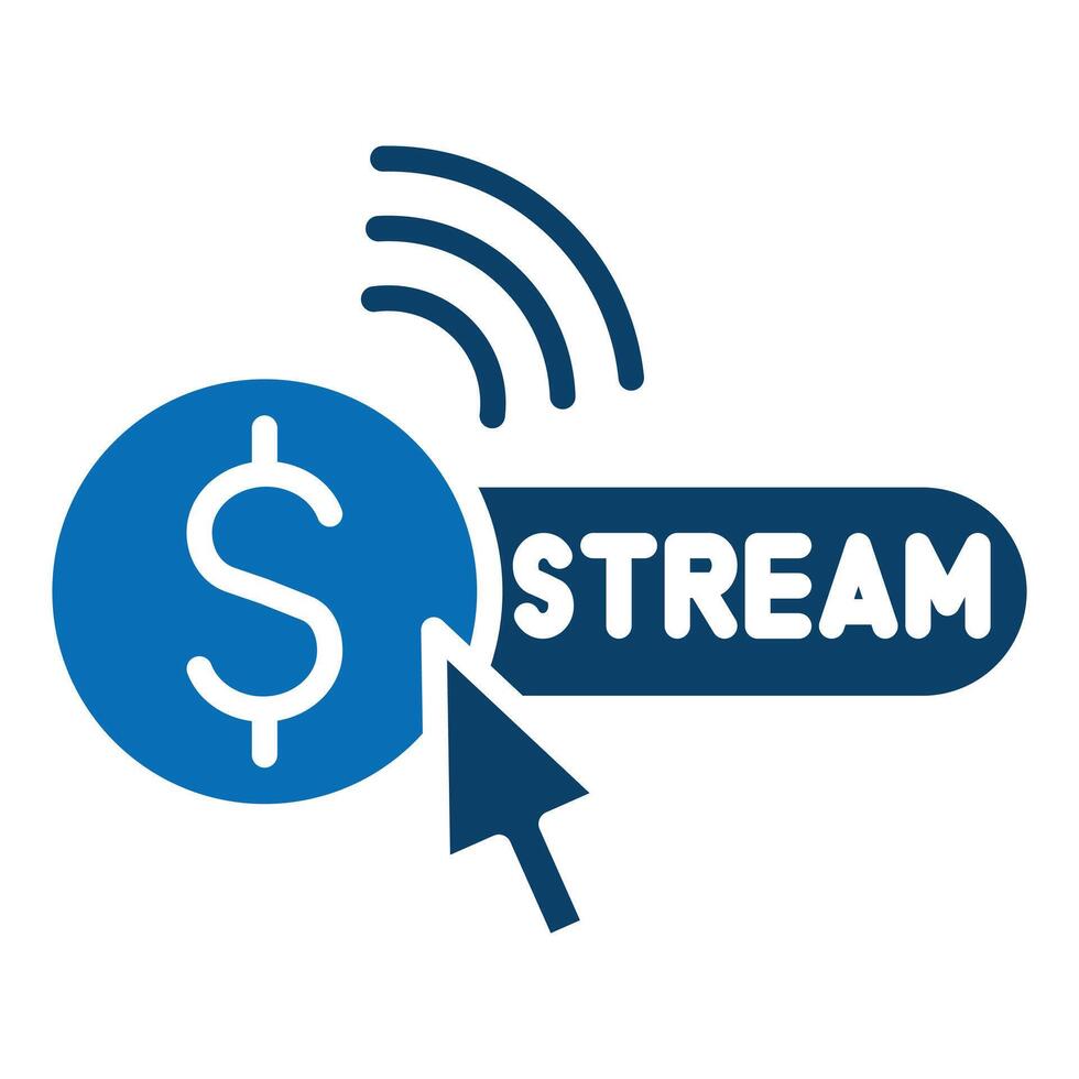 Pay Stream icon line illustration vector