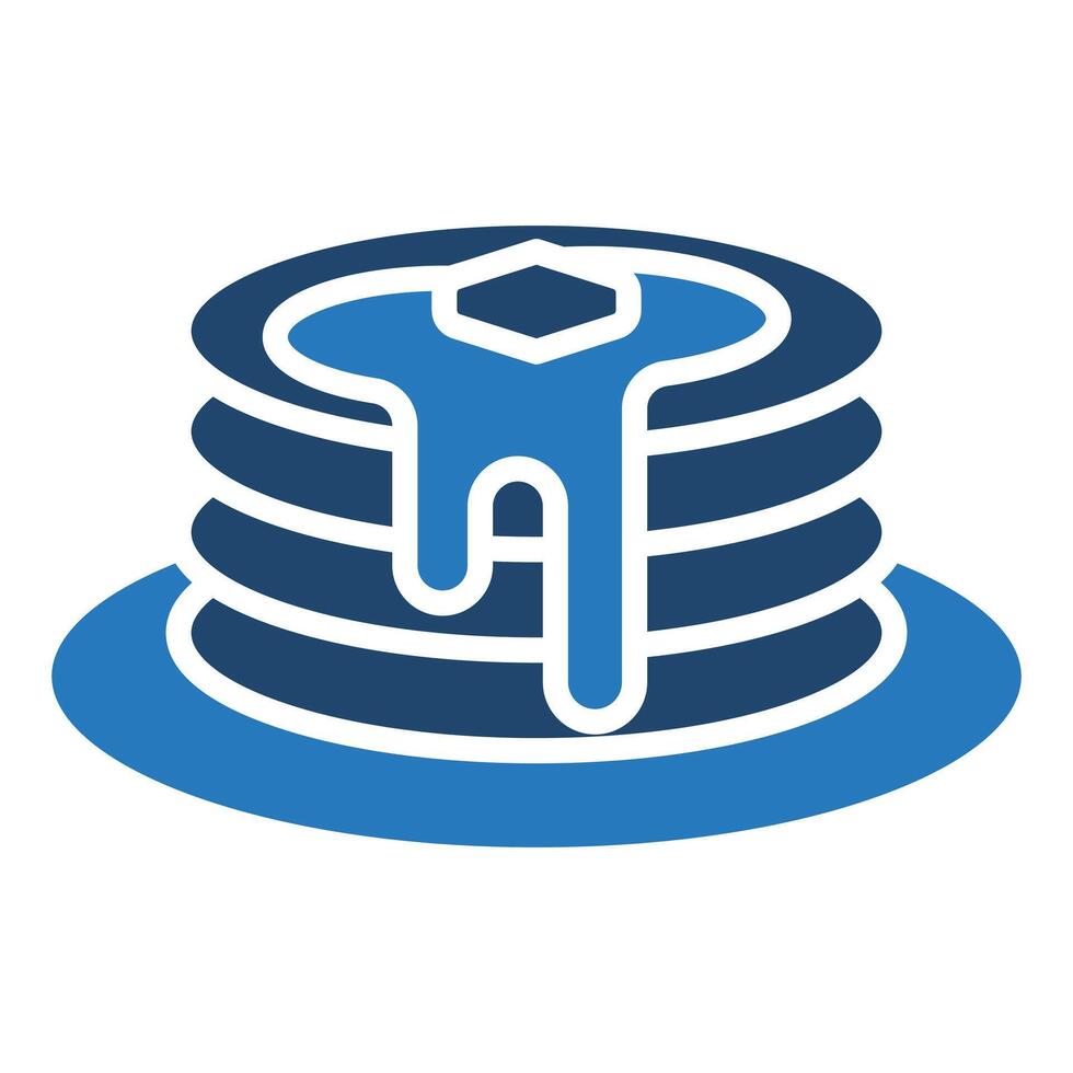 Pancake Stack icon line illustration vector