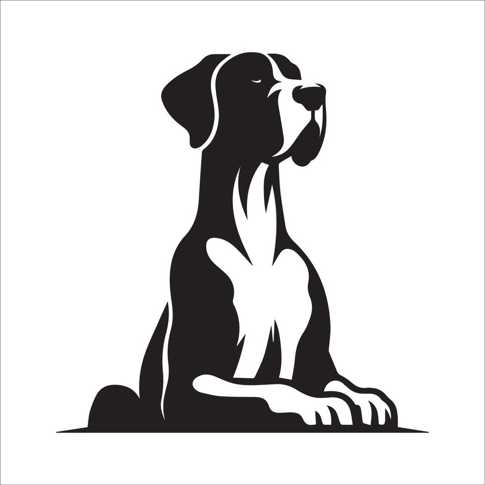 Great Dane Dog - A Great Dane Proud face illustration in black and white vector