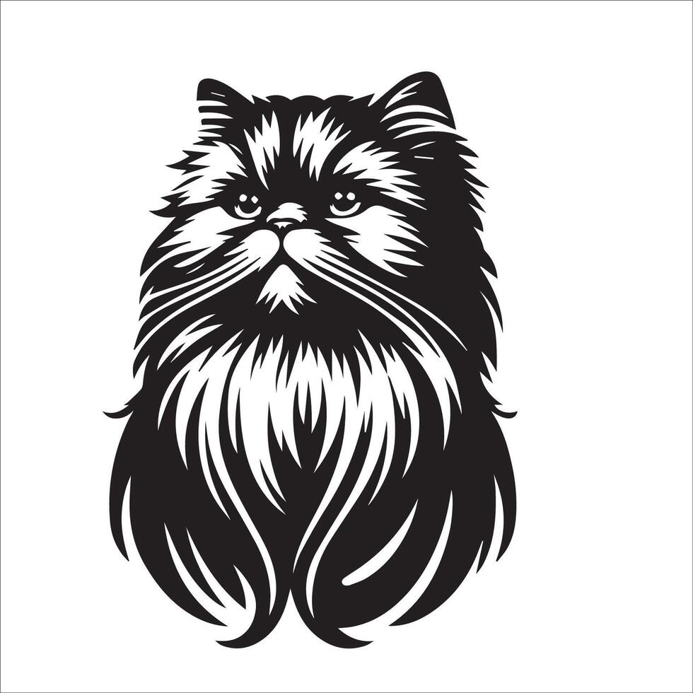 illustration of confident Persian cat logo concept design vector