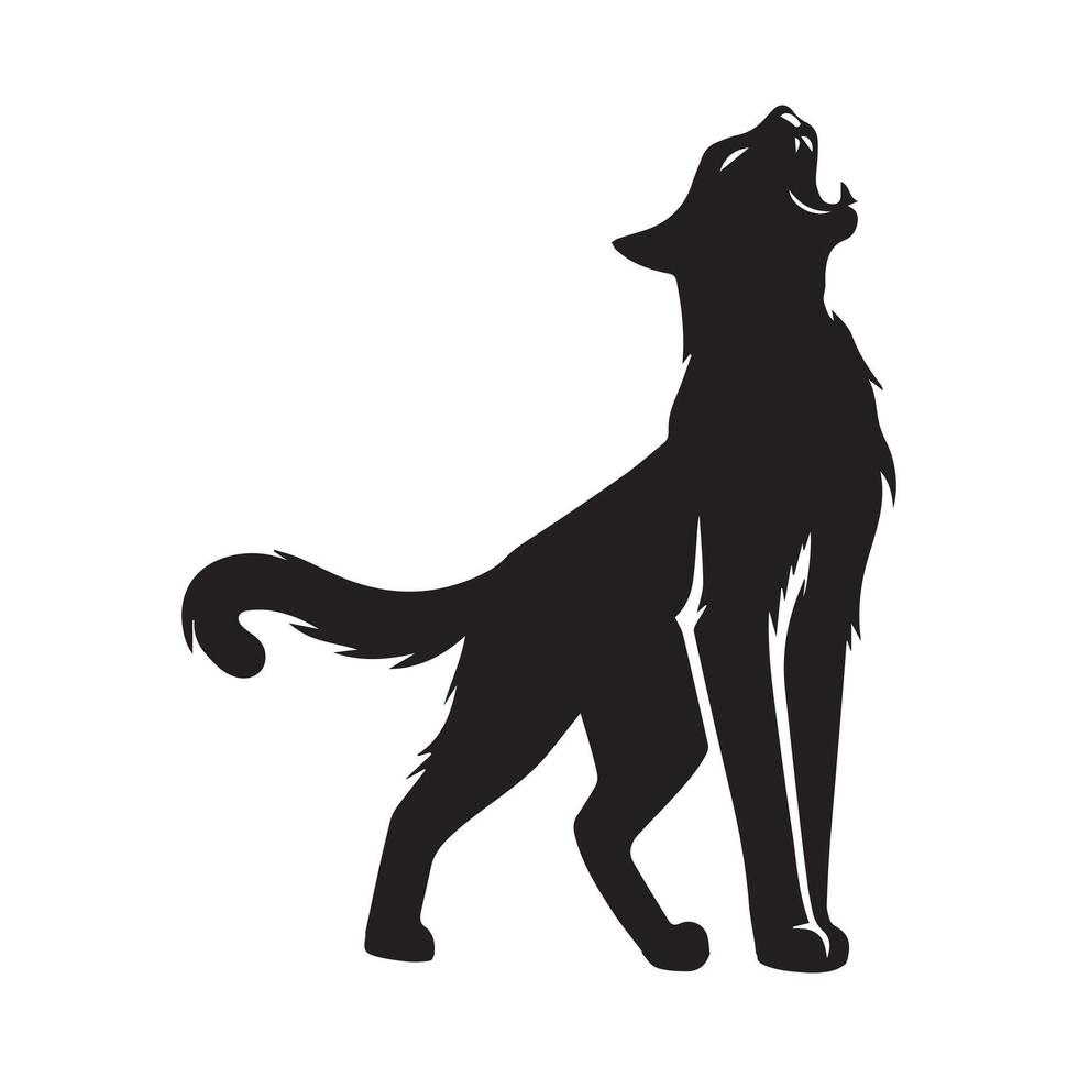 a cat roaring illustration in black and white vector