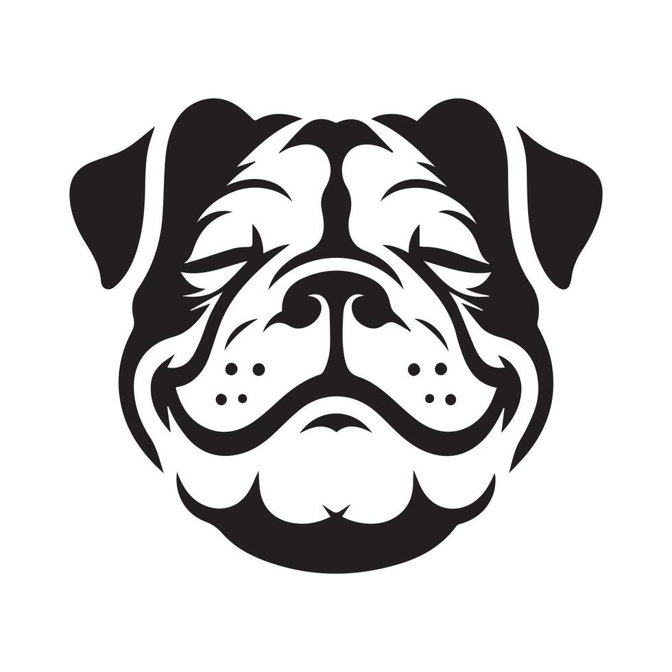 illustration of a Content Bulldog face in black and white vector