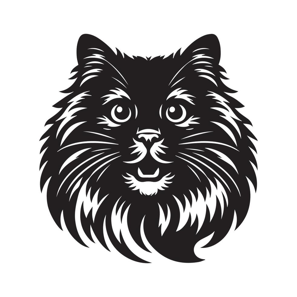 Cat - Energetic Ragdoll cat face illustration logo concept design vector