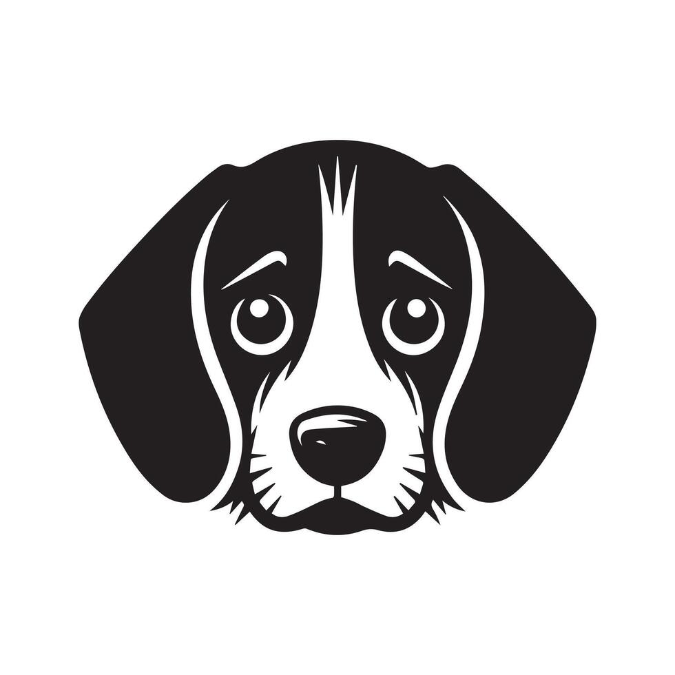 Beagle Dog - A Fearful beagle Dog illustration in black and white vector
