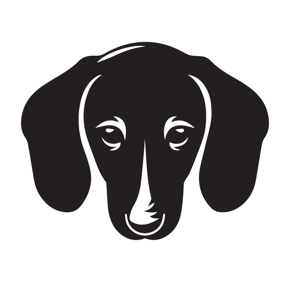 Dachshund Dog - A Dachshund Dog Sad face illustration in black and white vector