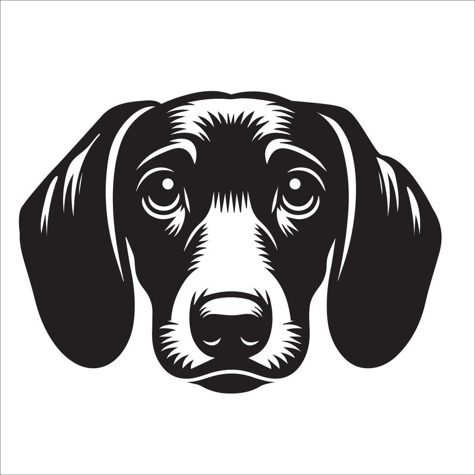 Dachshund Dog - A Dachshund Dog Melancholic face illustration in black and white vector