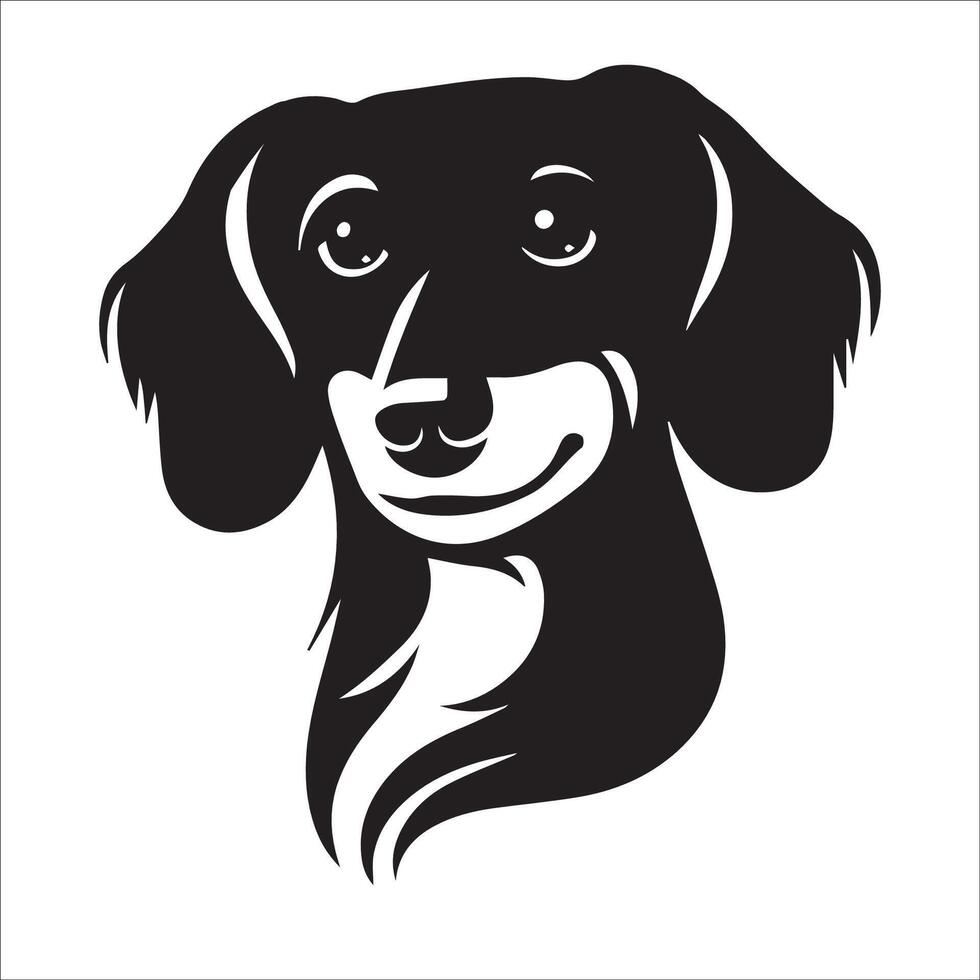 perro tejonero perro - un perro tejonero perro Cortés cara ilustración en negro y blanco vector