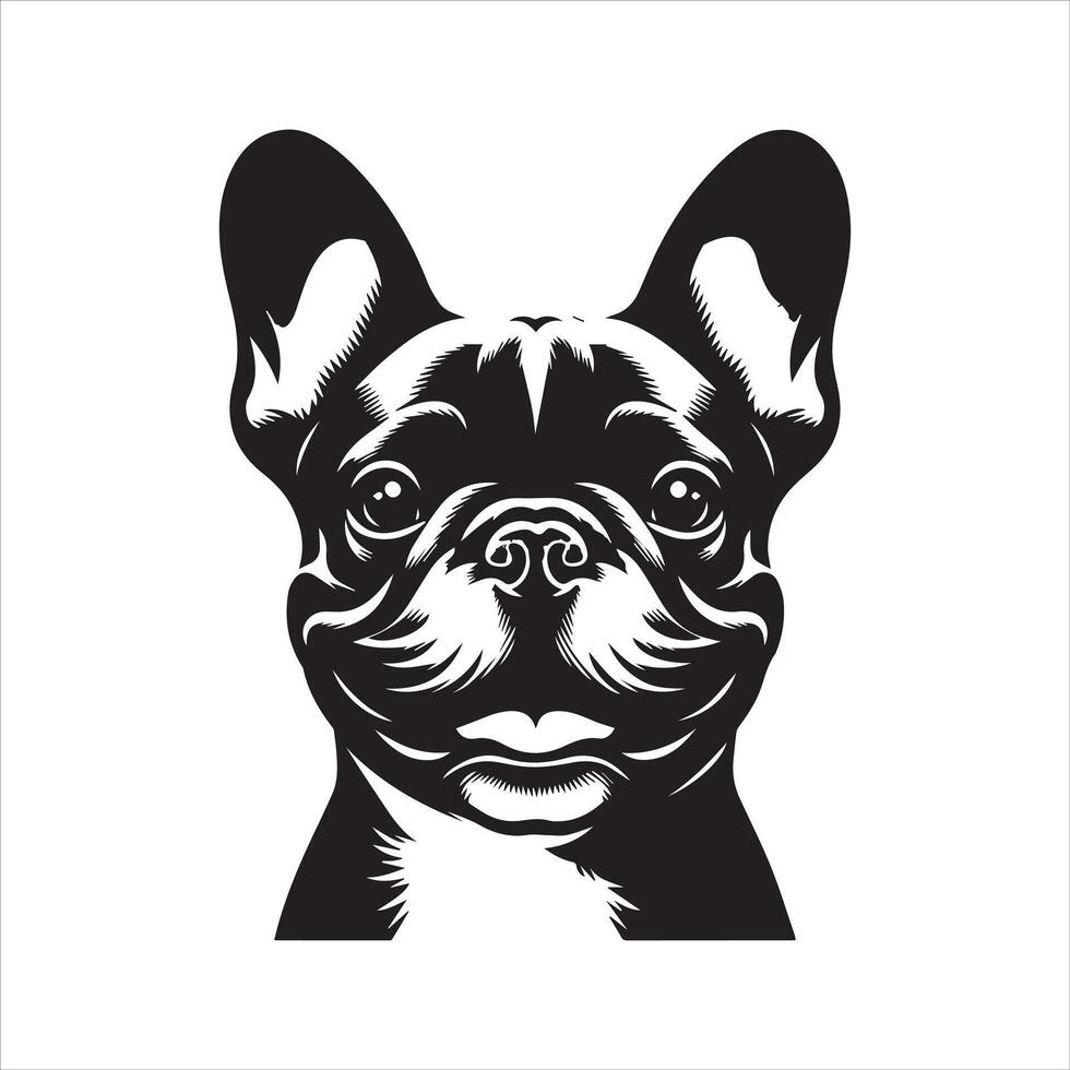 French Bulldog - A Gracious French Bulldog Face Illustration Logo Concept Design vector