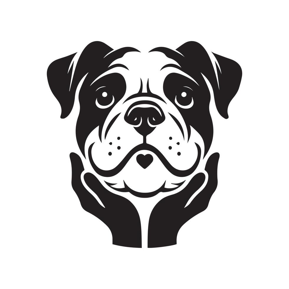 Bulldog - A Adoring Bulldog illustration logo concept design vector