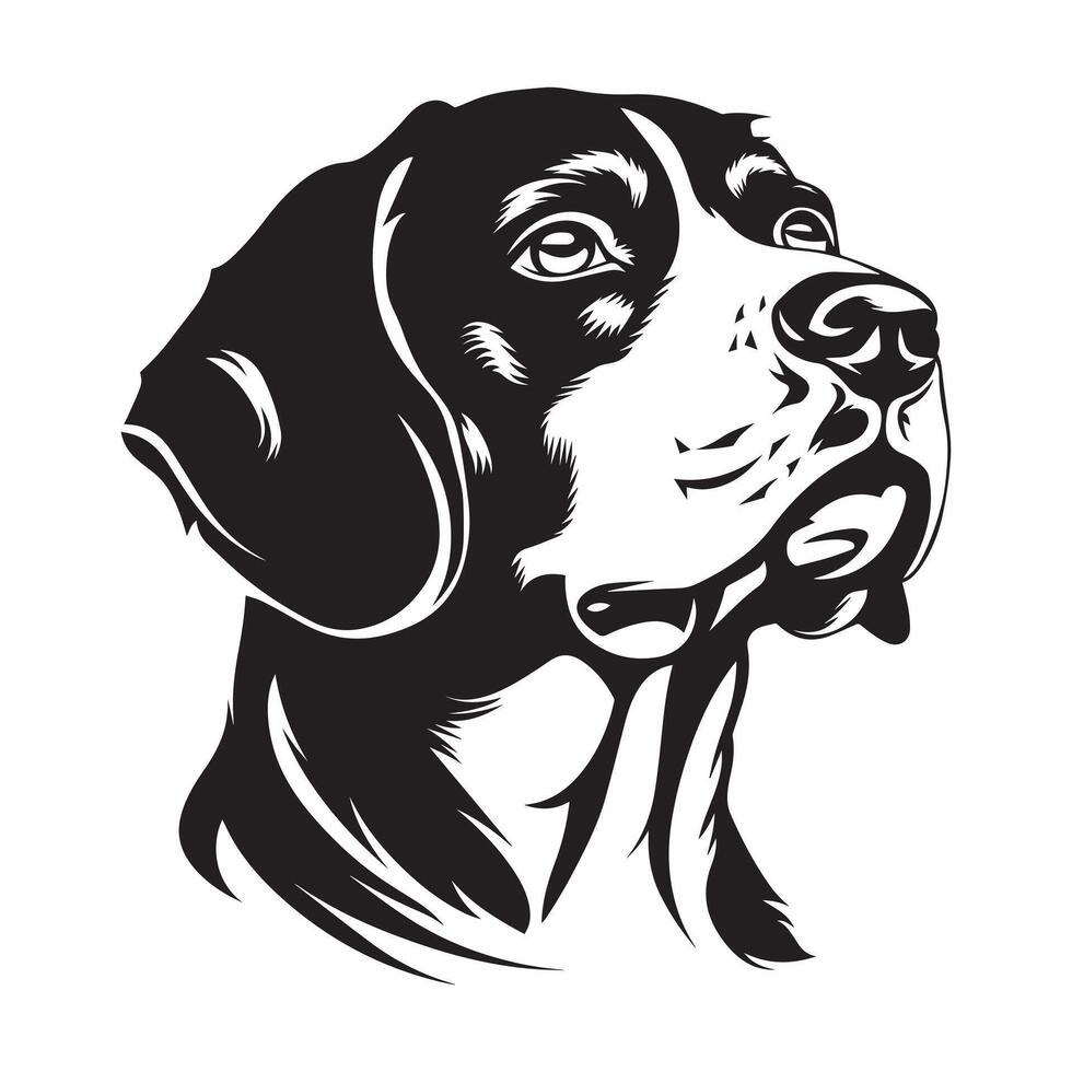 Beagle Dog Logo - A Resolute Beagle Dog face illustration in black and white vector