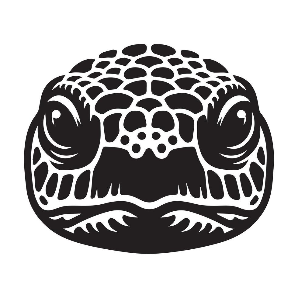 illustration of A turtle Close Up face in black and white vector