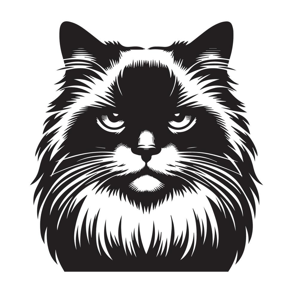 gato clipart - popa muñeca de trapo gato cara ilustración en un blanco antecedentes vector