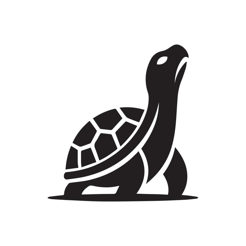 A simple Turtle illustration in black and white vector