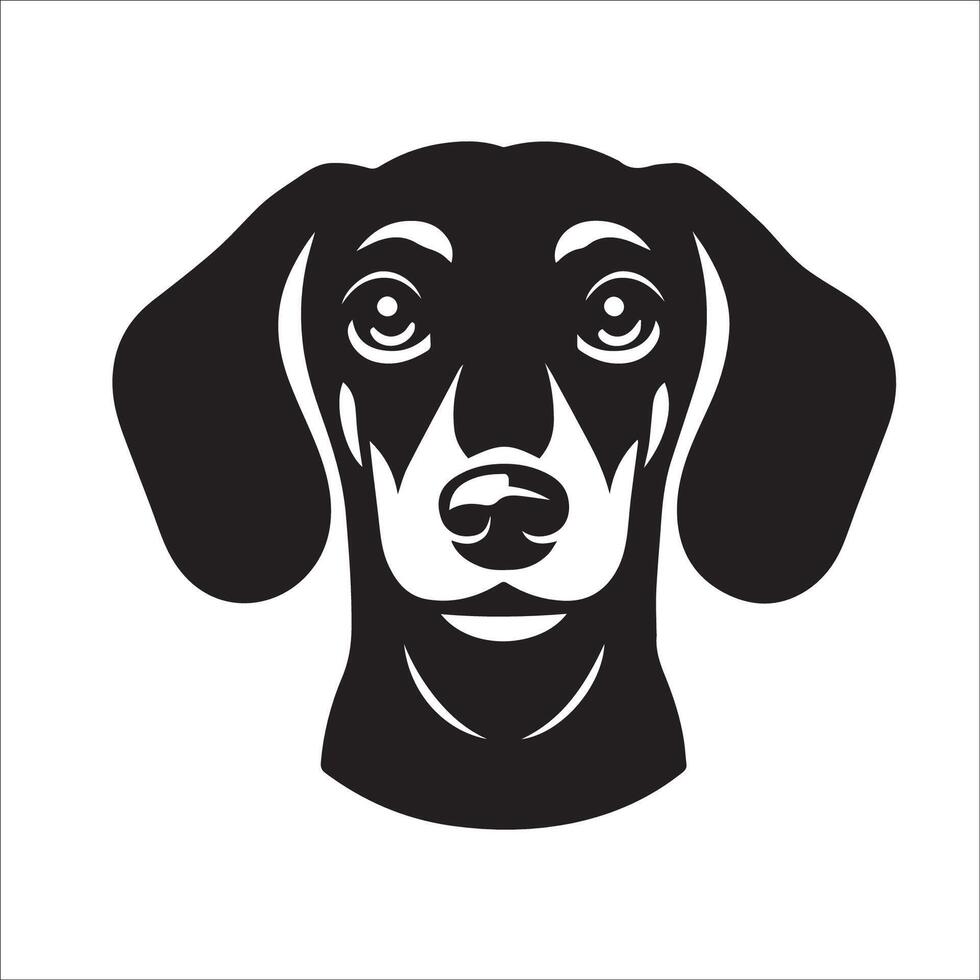 Dachshund Dog - A Dachshund Dog Loving face illustration in black and white vector