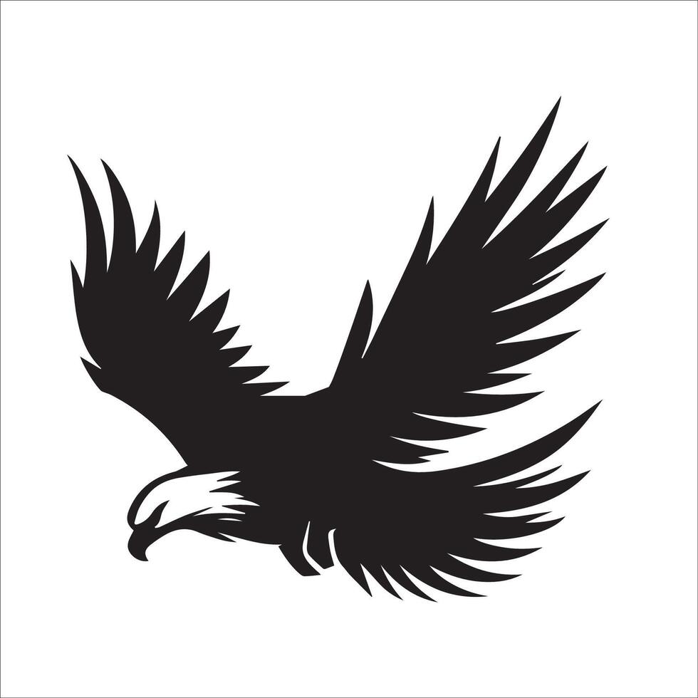 un águila buceo a alto velocidad ilustración en negro y blanco vector