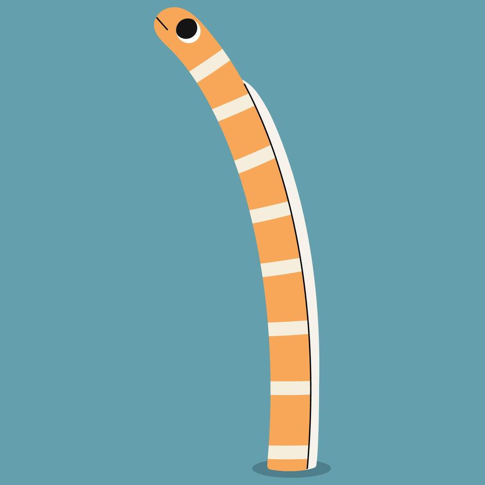 Splendid garden eel single on a white background, illustration. vector