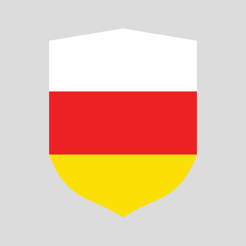 South Ossetia Flag in Shield Shape Frame vector