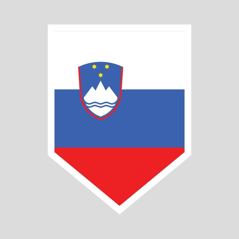 Slovenia Flag in Shield Shape vector