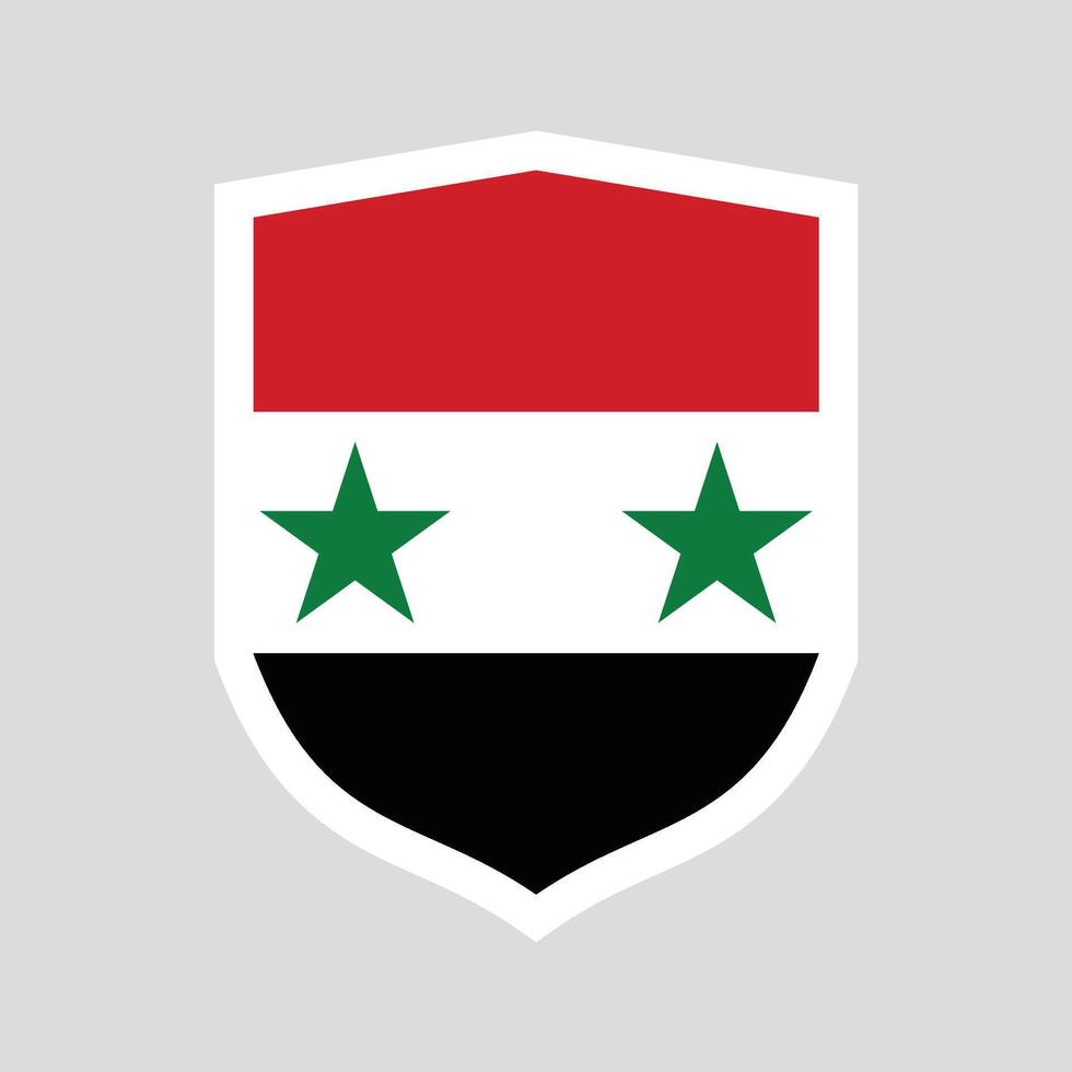 Syria Flag in Shield Shape Frame vector