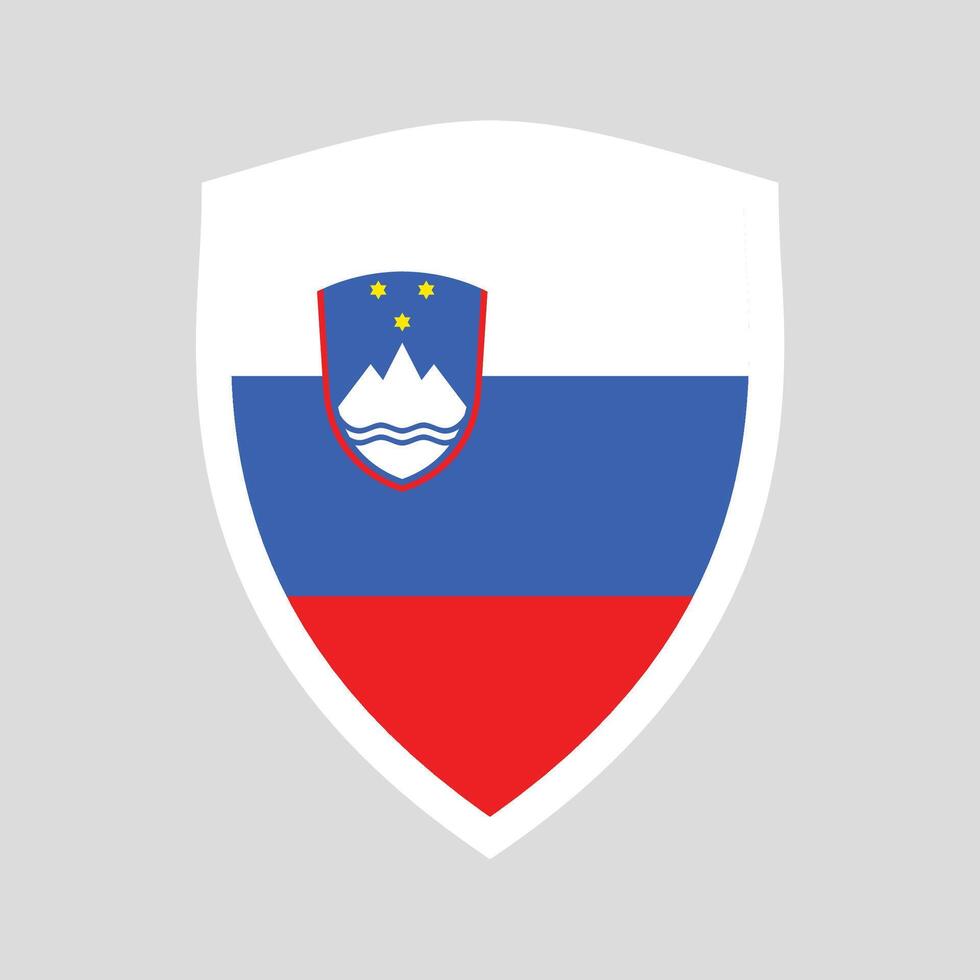 Slovenia Flag in Shield Shape vector