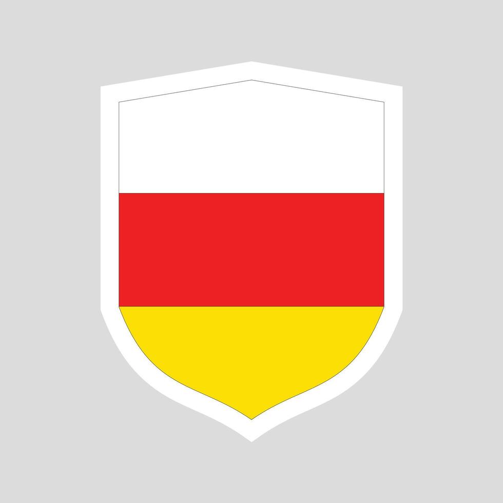 South Ossetia Flag in Shield Shape Frame vector