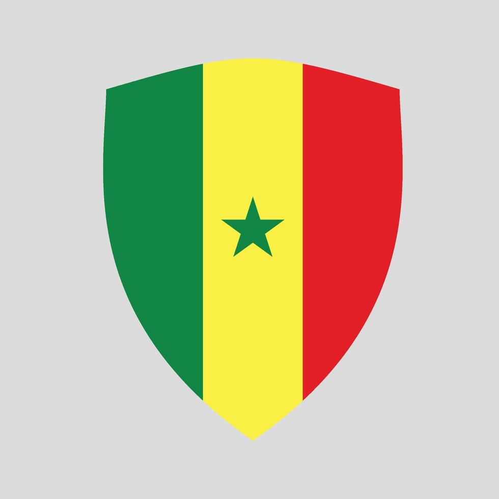 Senegal Flag in Shield Shape Frame vector