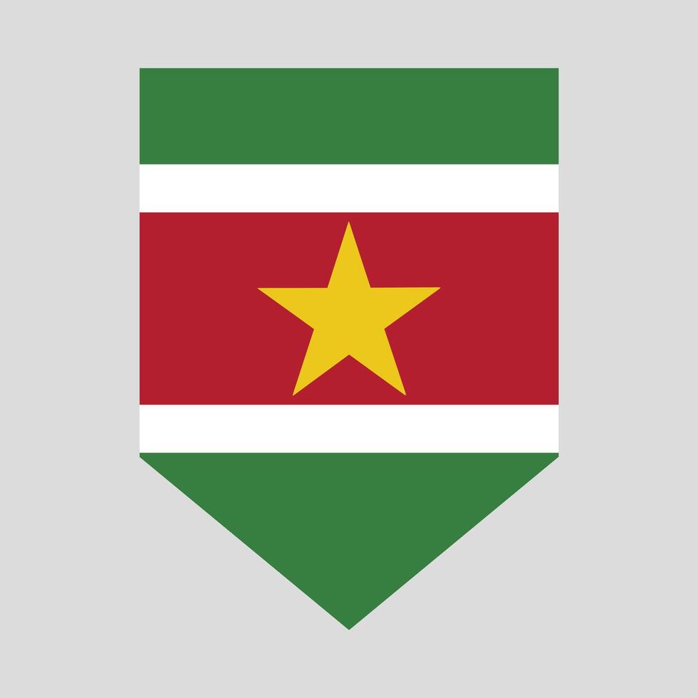 Surinam bandera en proteger forma marco vector