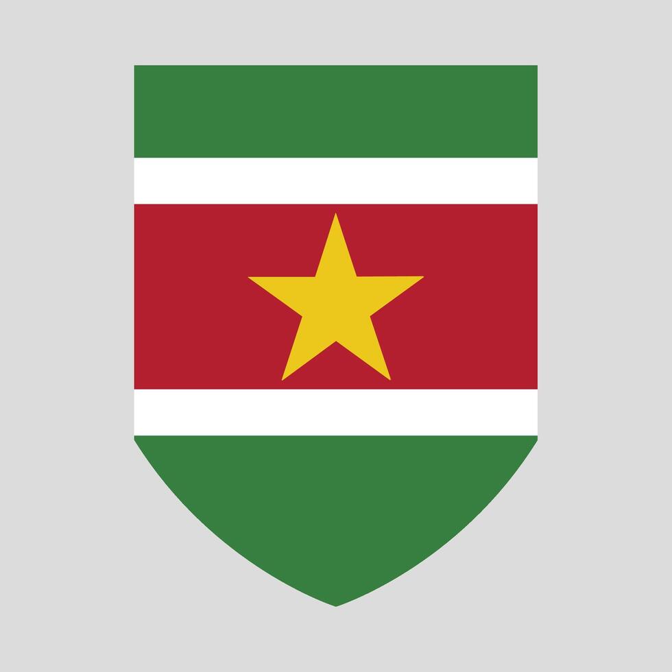 Suriname Flag in Shield Shape Frame vector