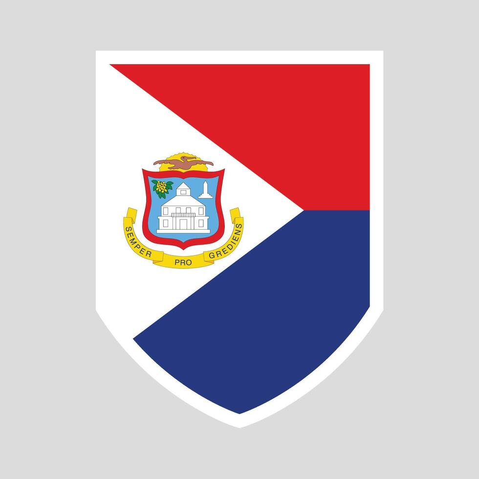 Sint Maarten Flag in Shield Shape vector