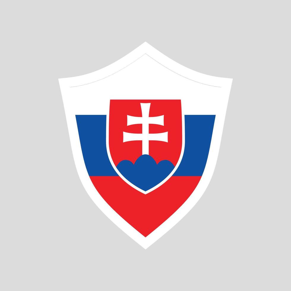 Slovakia Flag in Shield Shape vector