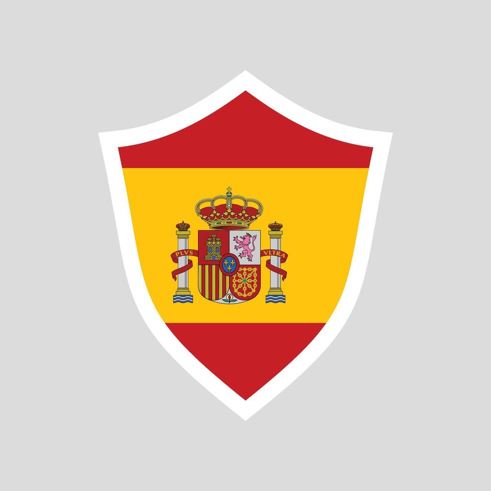 Spain Flag in Shield Shape Frame vector