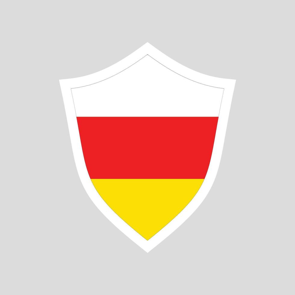 South Ossetia Flag in Shield Shape Frame vector