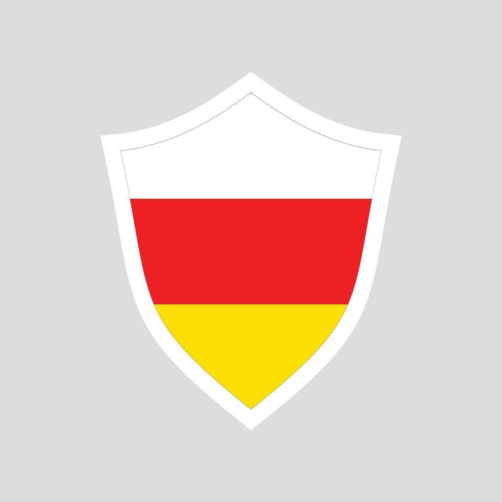 South Ossetia Flag in Shield Shape Frame vector