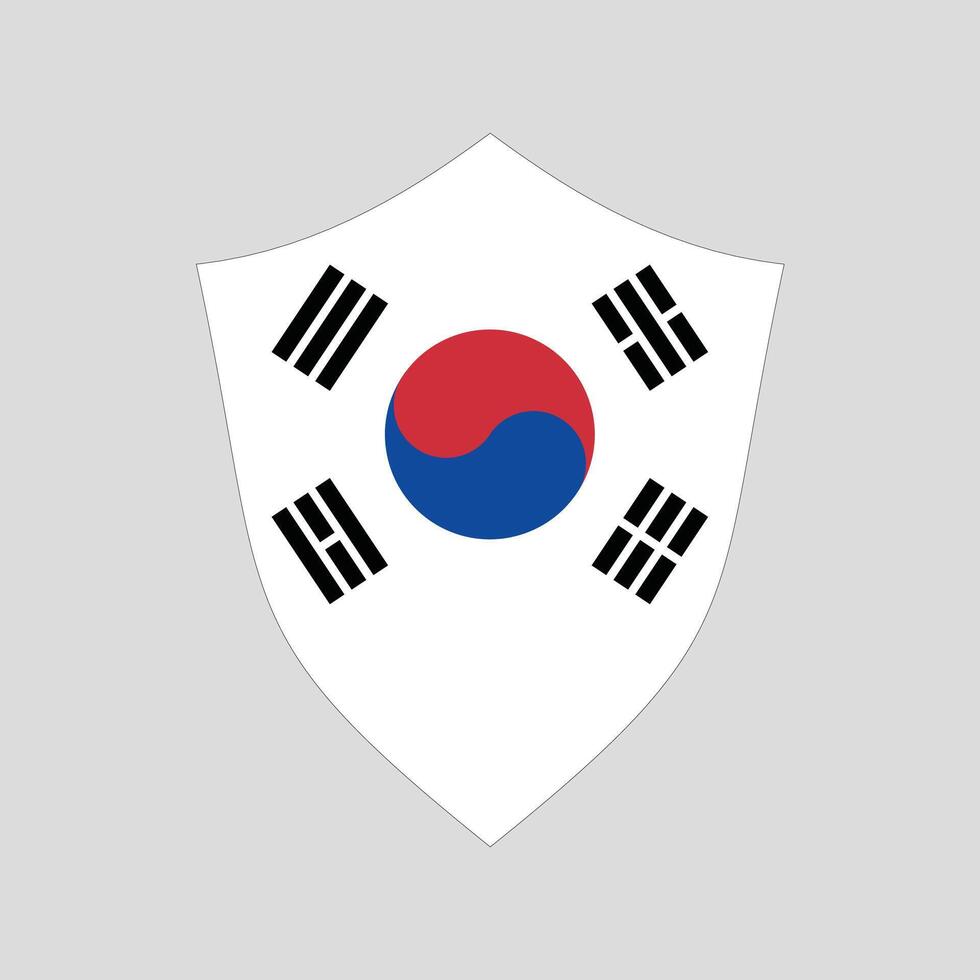 sur Corea bandera en proteger forma vector